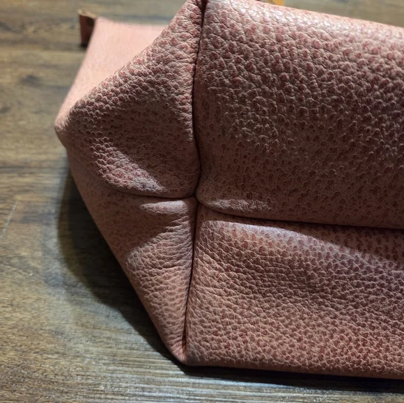 Portland Leather Goods Flamingo? Pink Pebbled Leather Large Tote Bag Purse - Picture 7 of 7